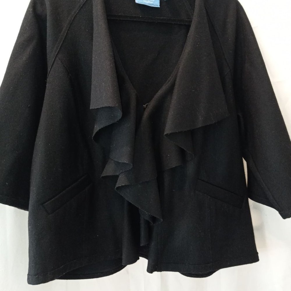 VERA WANG Drape Front Wool Blazer  size L